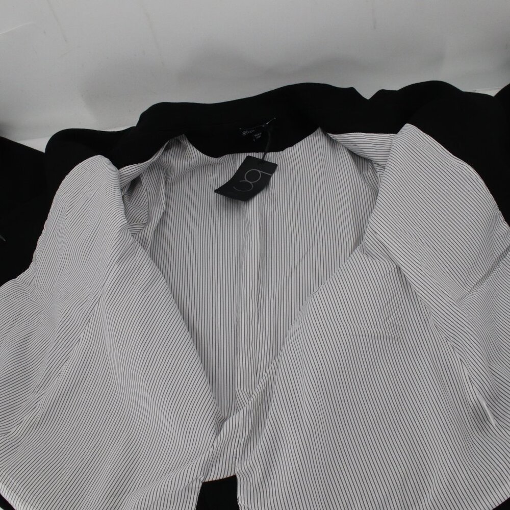 NWT Gibson Blazer Women's large Notch Collar One Button Black Cotton Blend work - Picture 10 of 12
